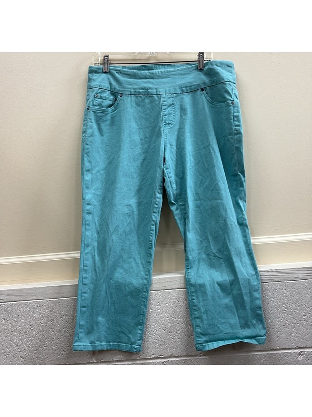 Jag jeans Aqua Blue 16 high rise straight cropped jeans